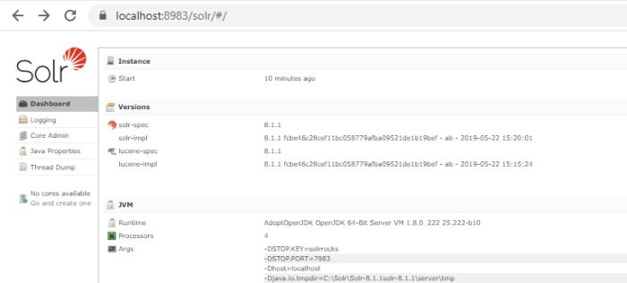 1.8 SIA-solr-instance-running
