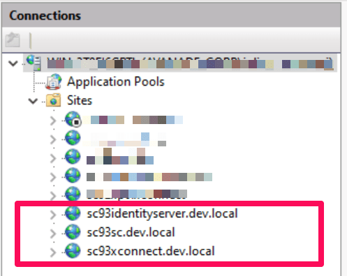 IIS Websites before horizon